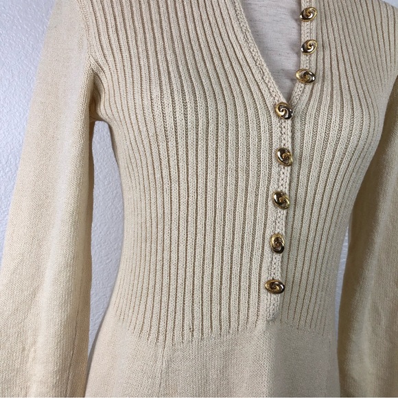 St. John Knits Vintage Cream Sweater Dress - Picture 10 of 14